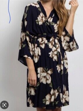 Pinkblush Navy Floral Robe